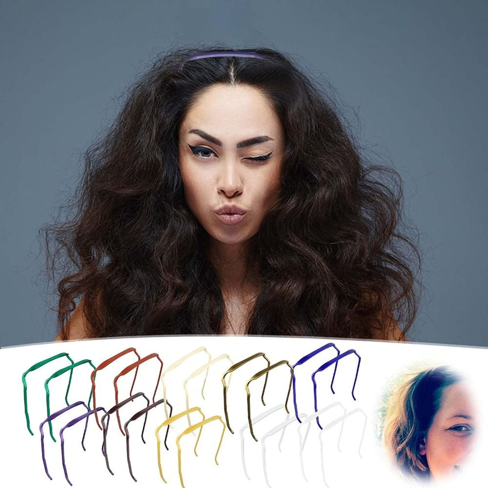 1Pc Invisible Thick Curly Hair Hoop Hair Medium Headband Hairstyle Fixing Tool for Curly Hair Men Women Plastics Hair Band