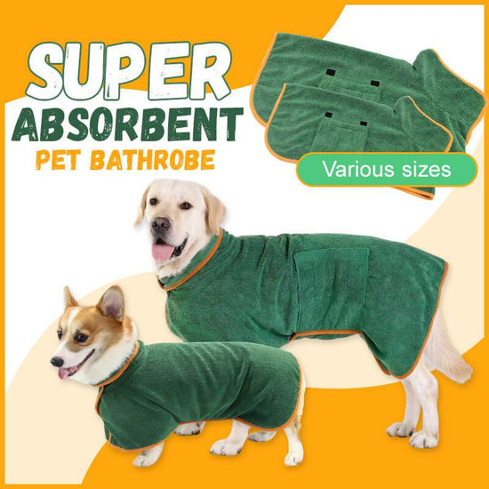 Absorbent Pet Bathrobe With Waist-wrapped Microfiber